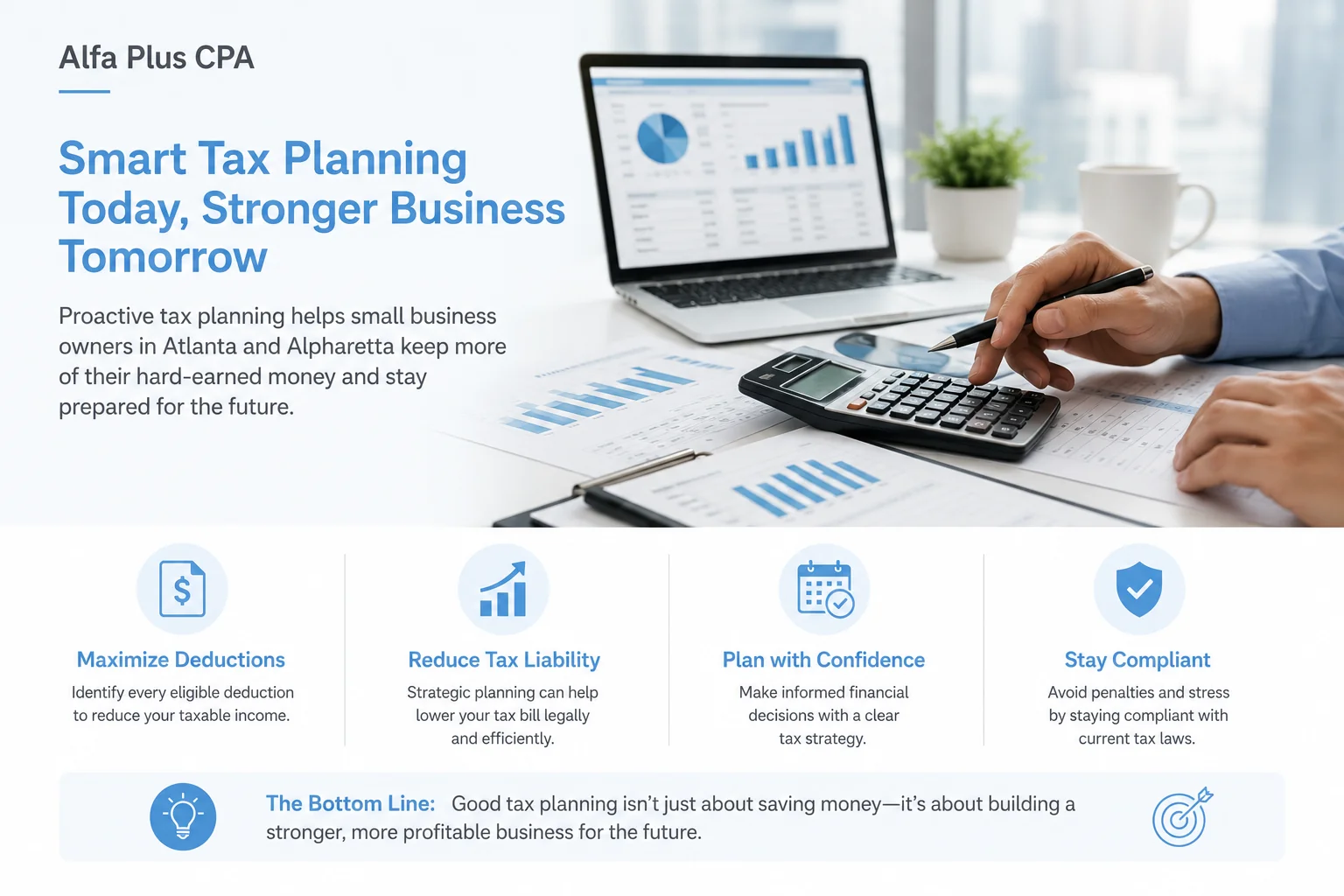 2026 tax planning strategies infographic for Atlanta small business owners
